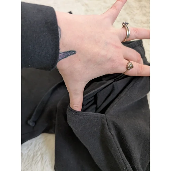Victoria's Secret Pink Brand Black Jogger Sweatpants Elastic Waist Size Medium - Picture 7 of 10